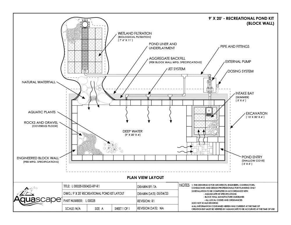 Recreational Pond Kit - 9' X 20' - Canada