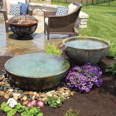 Spillway Bowl And Basin Fountain Kit - Iron Ore - 19"/21" Dia (49/52 Cm)