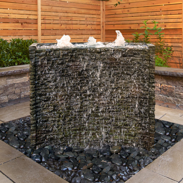Photo of Aquascape Stacked Slate Spillway Wall Landscape Fountain Kit - 32-inch - Aquascape Canada